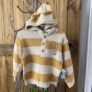 Modern Moments Striped Yellow and Cream Knit Sweater. New 3T
